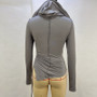 Women's Autumn Style Street Drawstring Irregular Slim Fit Hooded Top For Women