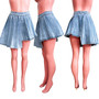 Sexy Slim Denim Pleated Club Skirt