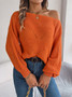 Autumn And Winter Casual Hollow Balloon Sleeve Sweater Women's Clothing