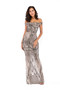 Women Off Shoulder Sequin Backless Maxi Dress