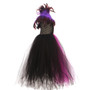 Halloween Girls Sequin Feather Collar Witch Dress Cosplay Costume