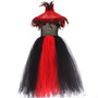 Halloween Girls Sequin Feather Collar Witch Dress Cosplay Costume