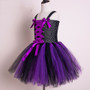Halloween girls mesh tutu skirt Maleficent witch dress with hairband two-piece set