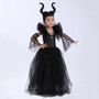 Halloween Dark Queen Costume Mesh Lace Sleeve Children's Stage Performance Costume