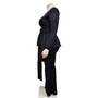 Fashion Women's Solid Color Long-Sleeved Trousers Jacket Suit Two-Piece Set