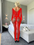 Sexy Lingerie Sexy Tight Fitting Long Sleeve Fishnet Jumpsuit