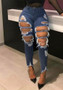 Style Trendy Ripped Women's Tight  Denim Pants