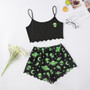 Alien Print Camisole Top Shorts Lounge Wear Pajama Set