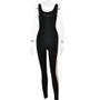 Shapewear Sexy Style Patchwork Low Back Slim Fitted Sports Jumpsuit