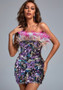 Strapless Slim Fit Feather Tight Fitting Sequin Bodycon Mini Dress