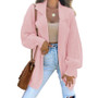 Women Solid Turndown Collar Long Sleeve Knitting Cardigan Sweater