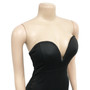 Women's Solid Color Sexy Strapless See-Through Mesh Bodycon Dress