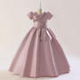 Children's long dress skirt short-sleeved girl princess dress