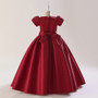 Children's long dress skirt short-sleeved girl princess dress