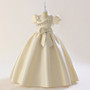 Children's long dress skirt short-sleeved girl princess dress