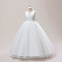 Children's Wedding Dress Sleeveless Mesh Girls Birthday Costume Puffy Dress