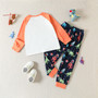 Autumn Boys Homewear Set Children's Cartoon Dinosaur Print Long-Sleeved Two-Piece Pajama Set