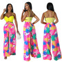 Women's Fashion Casual Graphic Print Wide Leg Pants With Pockets