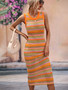 Women sleeveless striped dress