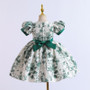 Summer Baby Girls' First Birthday Celebration Dress Puff Sleevesprinted Fluffy Flower Girl Performance Dress