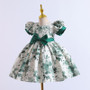 Summer Baby Girls' First Birthday Celebration Dress Puff Sleevesprinted Fluffy Flower Girl Performance Dress