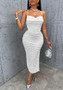 Women's  Casual Summer Solid Sexy Lace-Up Low Back Bodycon Dress