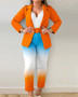 Women autumn and winter Blazer and trousers two-piece set with belt