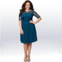 Plus Size Women lace Solid Dress