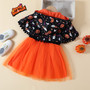 Halloween Day Spring And Autumn Girls Party Dress Children's Cape Two-Piece Set