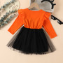 Girls Spring And Autumn Long Sleeve Dress Trendy Baby Girl Halloween Dress Children's Cartoon Princess Dress