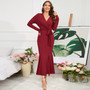 Plus Size Women V Neck Long Sleeve Fishtail Dress