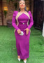 Africa Plus Size Women Long Sleeve Slit Dress