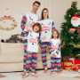 Christmas Cartoon Letter Antler Print Family Pajama Two Piece Set