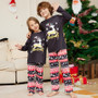 Christmas Cartoon Elk Letter Round Neck Family Pajama Two-piece Set