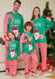 Christmas Cartoon Santa Claus Letter Printed Family Pajama Two-piece Set