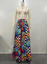 Spring And Autumn Tie-Dye Printed Mid-Waist Wide-Leg Pants