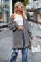 Autumn And Winter Women's Solid Color Loose Knitting Shirt Women's Pocket Coat Sweater