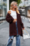 Autumn And Winter Women's Solid Color Loose Knitting Shirt Women's Pocket Coat Sweater