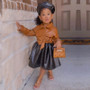 Children's Fashion Girls' Imitation Leather Dress