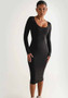 Women Sexy Long Sleeve Round Neck Bodycon Dress