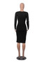 Women Sexy Long Sleeve Round Neck Bodycon Dress