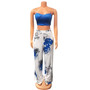 Women Sexy Sling Printed Wide Leg Pants Two-piece Set