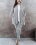 Women Solid Long Sleeve Pocket Cardigan Top