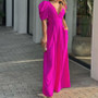 Plus Size Women Short Sleeve Wide Leg Jumpsuit