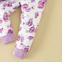 Autumn Baby Girl Ribbed Long Sleeve Printed Top Pants + Headband Three-Piece