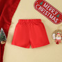 Christmas Boy Christmas printed short-sleeved shirt and shorts two-piece set