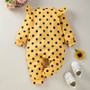 Baby Girl Printed Polka Dot Sunflower Long Sleeve Romper