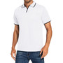 Men'S Simple Casual Polo Short Sleeve T-Shirt Solid Color Sports Casual Polo Shirt