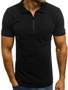 Simple Men'S Solid Color Turndown Collar Casual Short Sleeve T-Shirt Short Sleeve Polo Top