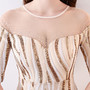 High end sequin stripe color matching slim fitting dinner party annual dress long woman